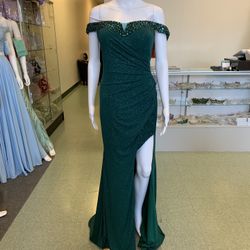 Emerald Green , Royal Blue Prom Dress
