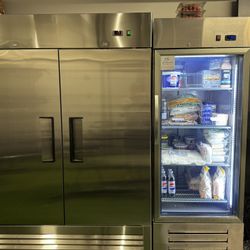 Commercial Freezer And Refrigerator (sold as a pair)