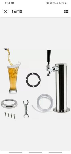 Single tap draft beer tower for beer keg, business or home use