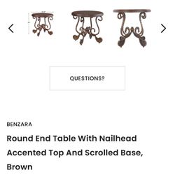 Round End Table, English Style 