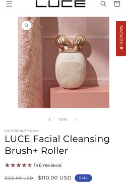 LUCE Facial Cleansing Brush+ Roller