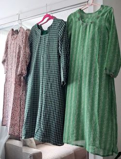 Pakistani Indian Woman's new  pakistani printed  2  piece  Chiffon Dresses  each $27 and all 3 for $75 only sale