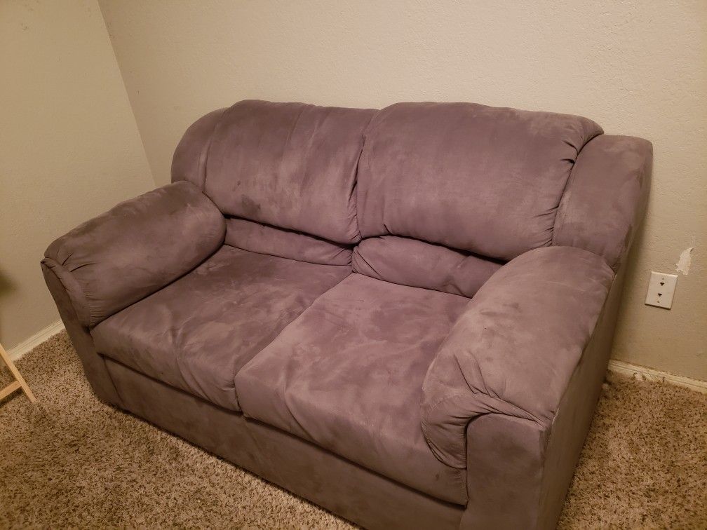 Grey love seat