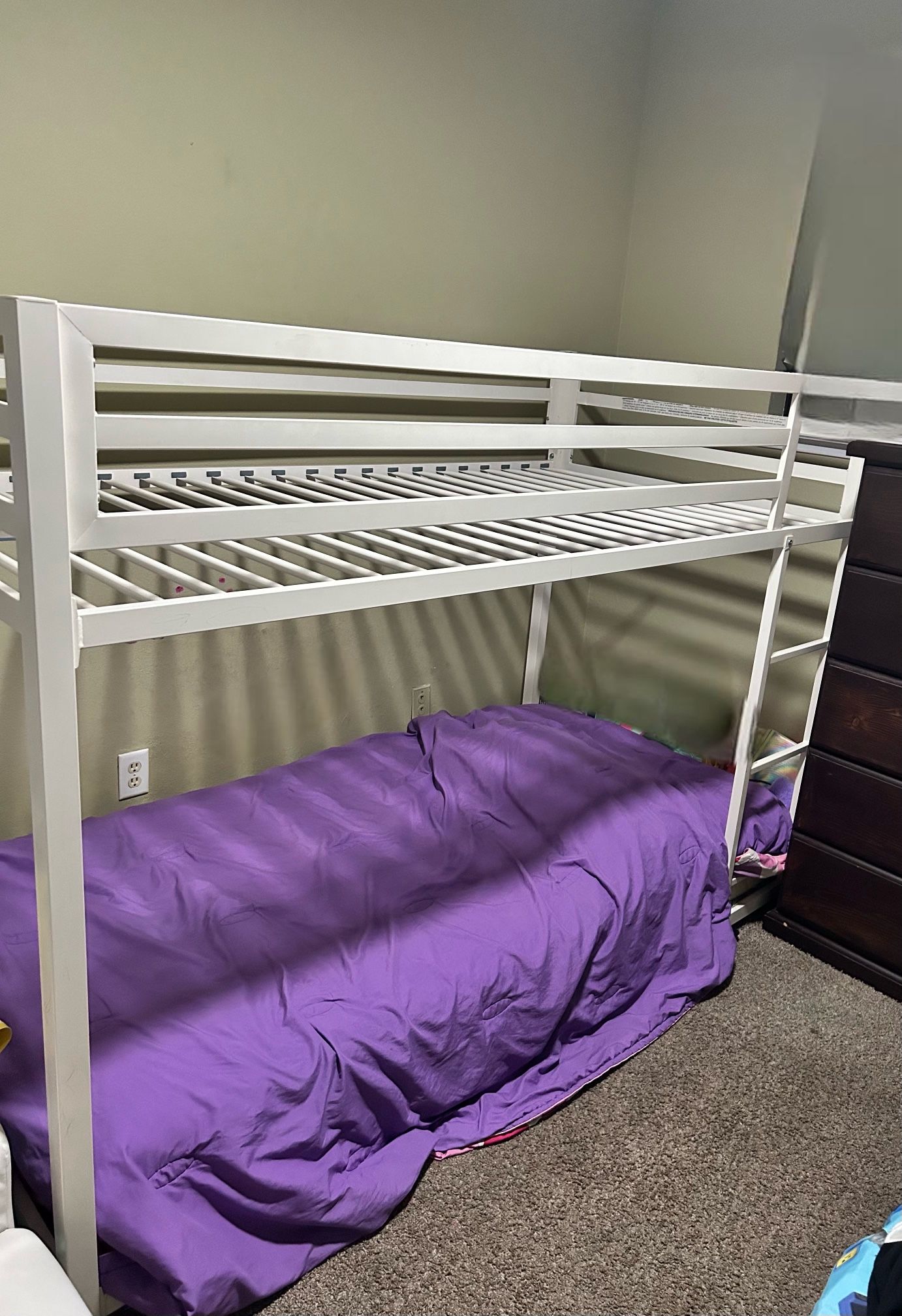 White Twin Bunk Bed Frame New Condition 