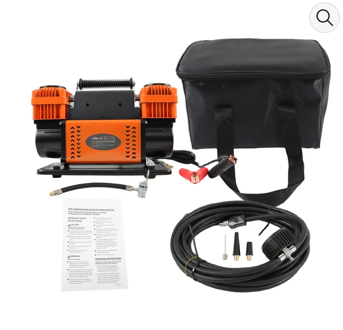 150psi 12V Heavy Duty Portable Dual Cylinder Air Compressor Car Tire Inflator 