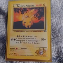 Rare Pokémon Card Lt. Surge's Pikachu 