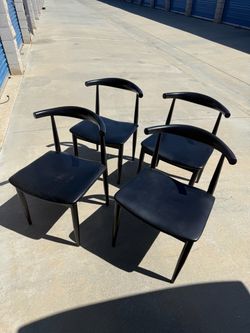 Set of 4 Black Kennedy Style Dining Chairs