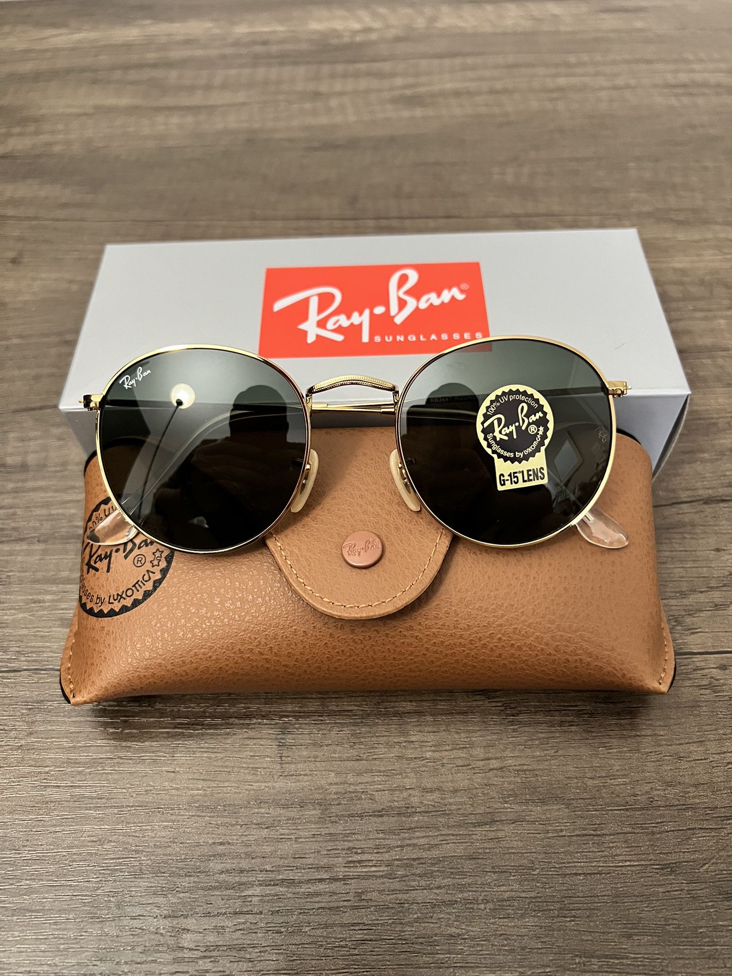 Round Metal 50mm 53mm NEW RayBan Sunglasses with original