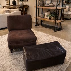 Cozy Accent Chair + Storage Ottoman