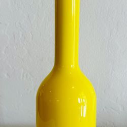 Vintage mid century Scandinavian yellow cased glass vase