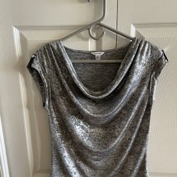 Calvin Klein Metallic Cowl Neck Top