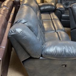 Reclining sofa 799, reclining rocker chair 399 ready to go today. Hurry for best selection brand new.