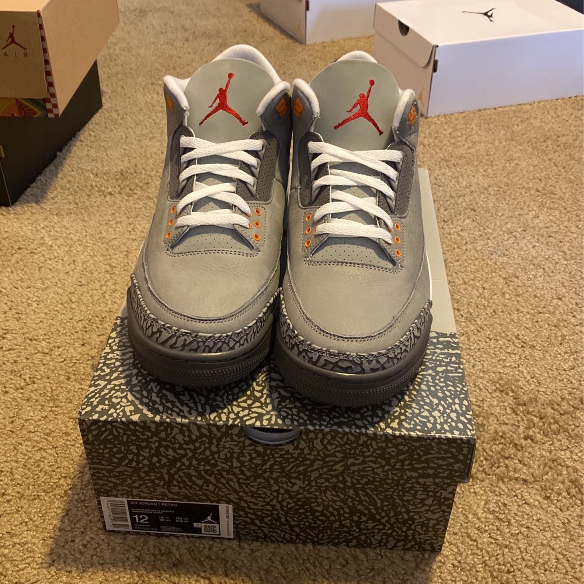 Jordan Cool Grey 3 Size 11.5 & 12