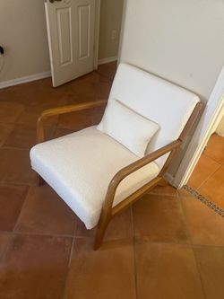 White fuzzy chair
