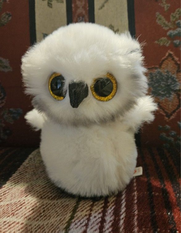 NEW TY BEANIE AUSTIN THE WHITE OWL 6" INCHES PLUSH TOY 