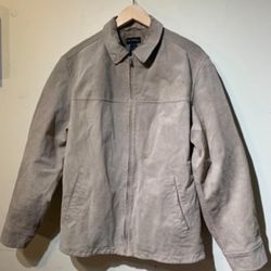 axcess Mens Full Zip Outerwear Suede Leather Jacket - Tan/Camel - Sz M