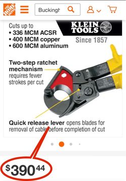 Klein Tools Ratchet Cable Cutter