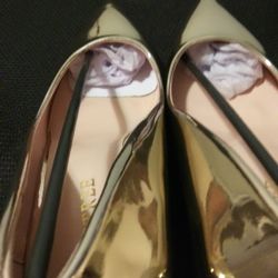 Beautiful Gold Mirrored Stilettos Size 11 Never Worn .