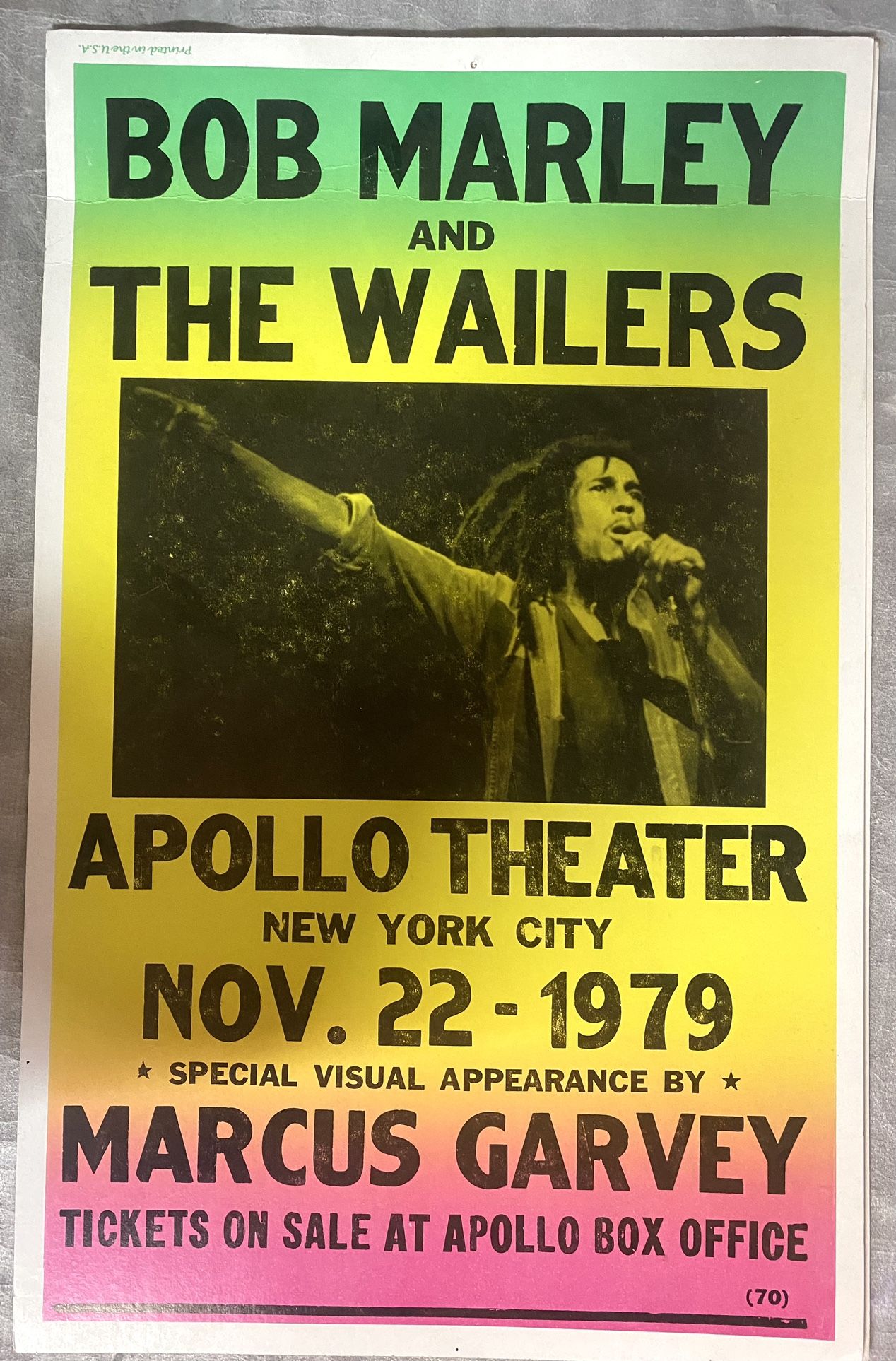 Bob Marley & the Wailers Concert Poster - 1979 w/ Marcus Garvey