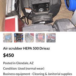 HEPA 500 Air Scrubber Drieaz DRI EAZ 