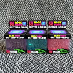 NEEDOH NICE CUBE GLITTER & GLOW SET OF 3