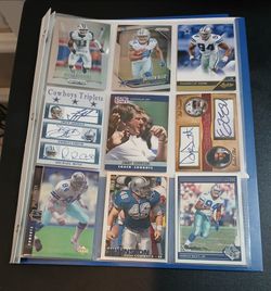Binder of 27 Dallas Cowboys cards. $10 for everything together. Includes Hall of Famers and Rookie cards