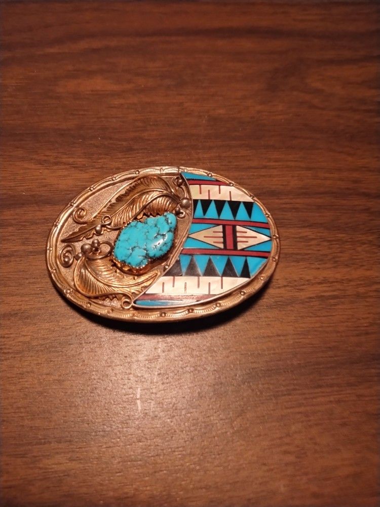 Western Turquoise Belt Buckle
