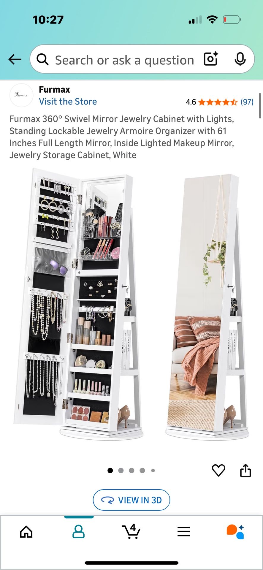 Brand New Mirror Jewelry Cabinet