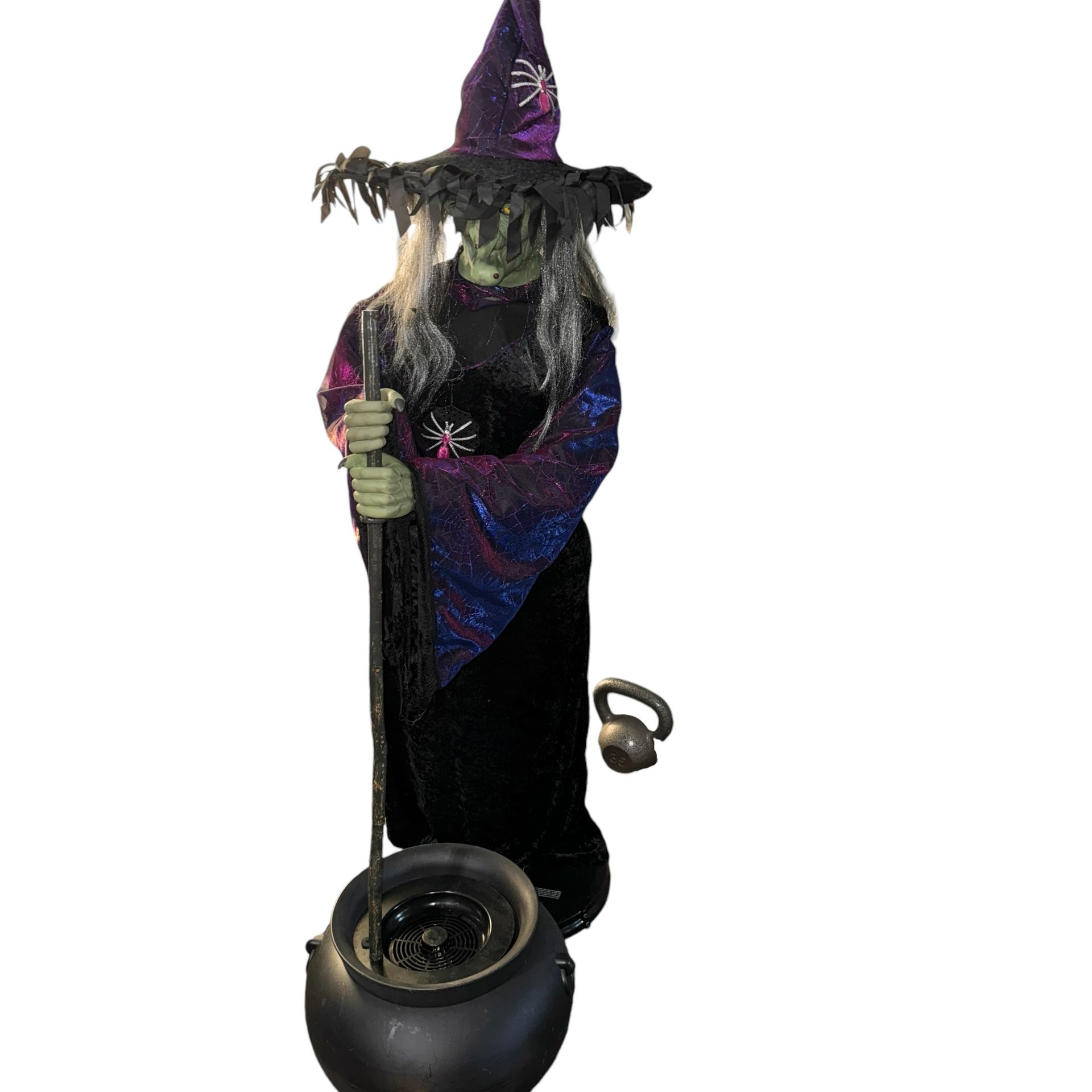 Gemmy 2010 Life Size Halloween Cauldron Witch 5ft Animated with Box