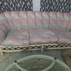 Vintage Rattan living room or patio set Mid Century