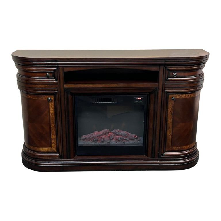 Great world S. W. Link touchscreen cherry wood solid electric fireplace tv stand