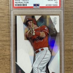2015 Topps Finest Baseball MIKE TROUT #68 Refractor PSA 10 Angels Low Pop