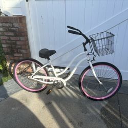 Adult Beach Cruiser With Basket 