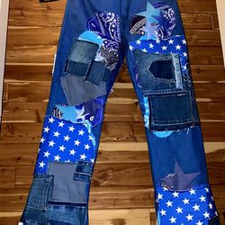 1OF1 Mens Patchwork Flare Denims