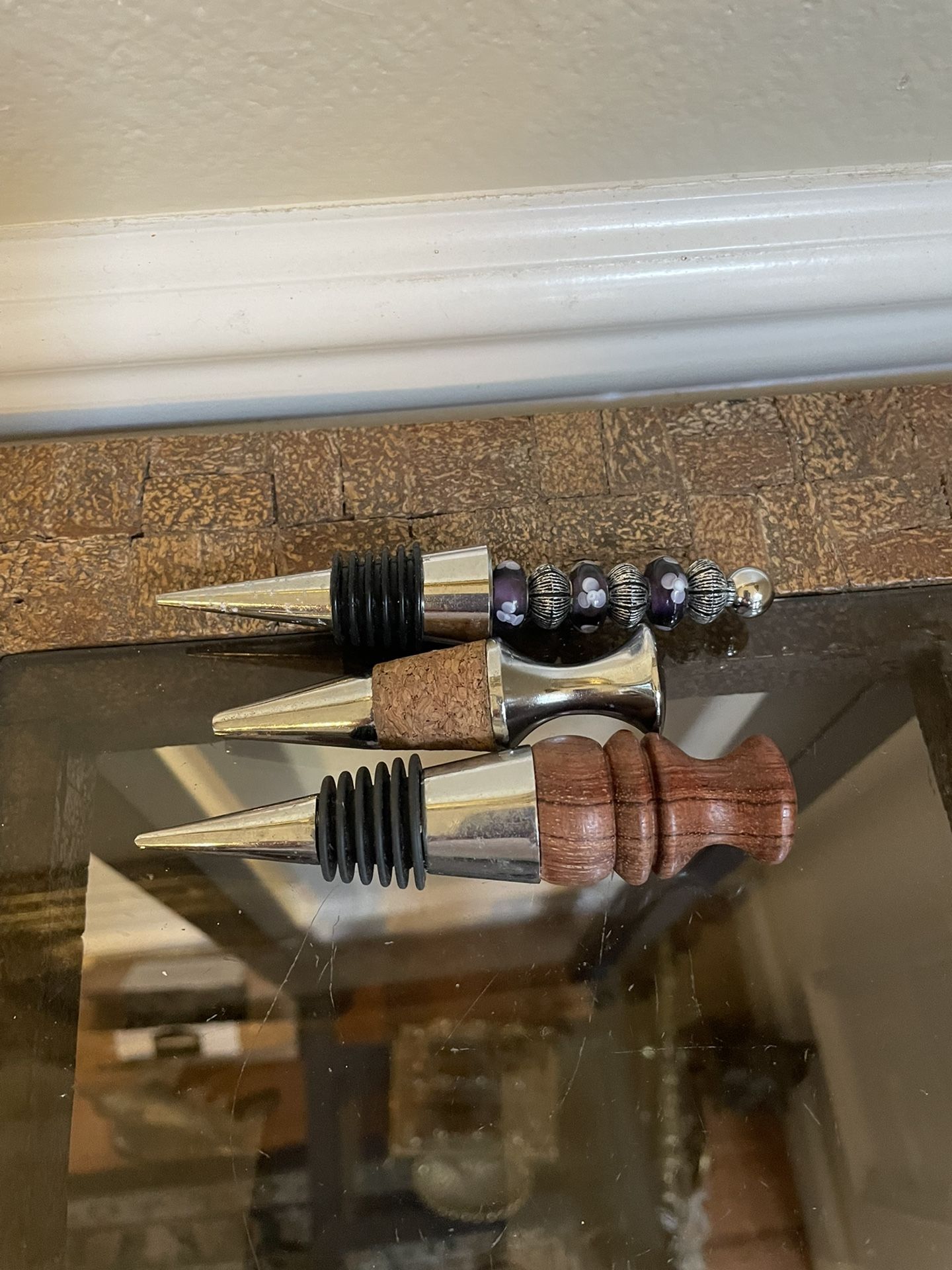 Set of 3 Vintage  Wine Stopper for Bottles.