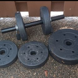 6 pieces w/2 clips plastic adjustable dumbbell weights $15 FIRM