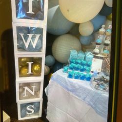 Balloon Box For Twins Baby Shower 
