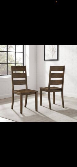 Crosley Furniture Joanna Ladder Back Chairs — 2-Piece Set — Dark Brown