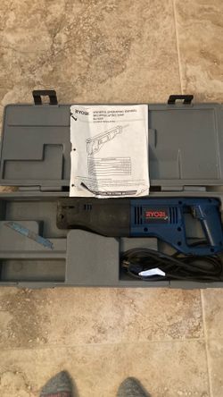 Ryobi adjustable speed reciprocating saw with blade and case