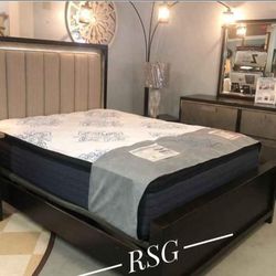 Master Bedroom Set Bed Frame, Dresser, Night Stand, Mirror  Mattress Sold Separately 💛No Needed Credit Check 💛 $39 Down Payment with Financing