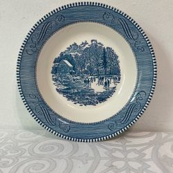 VNTG Currier & Ives Soup Bowl Early Winter 8 3/8” EUC