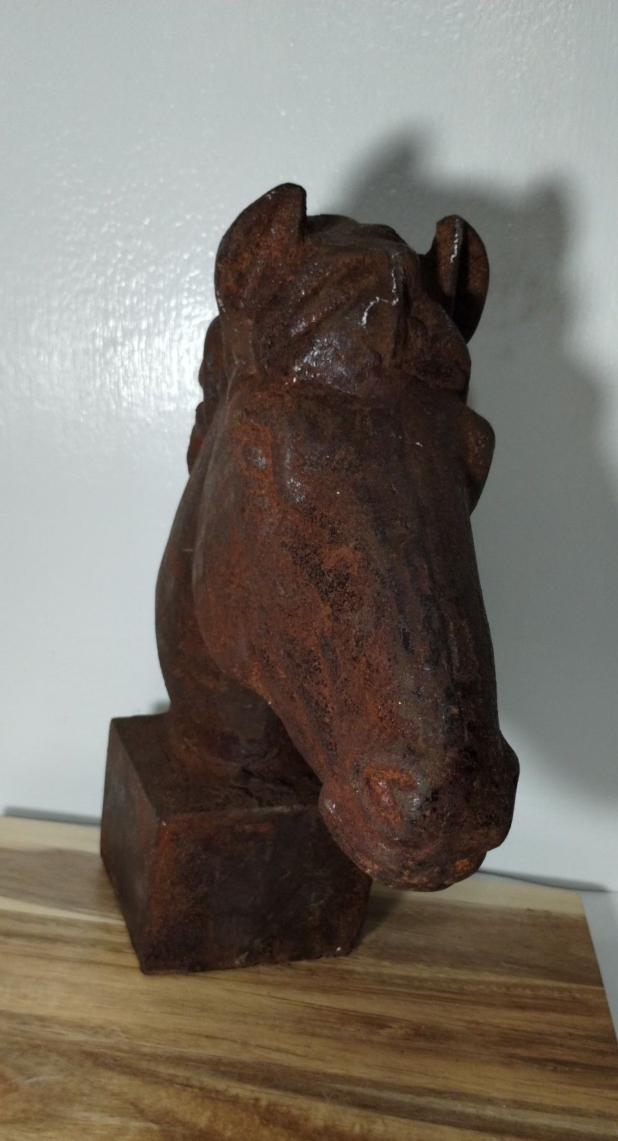 VINTAGE CAST IRON HORSE HEAD BUST 12"