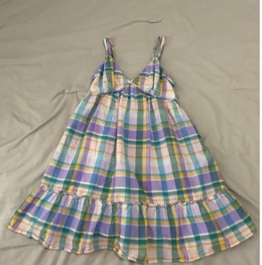 Betsy Johnson Rare Dress - Colorful Purple Plaid Sundress - Mini - Cotton

