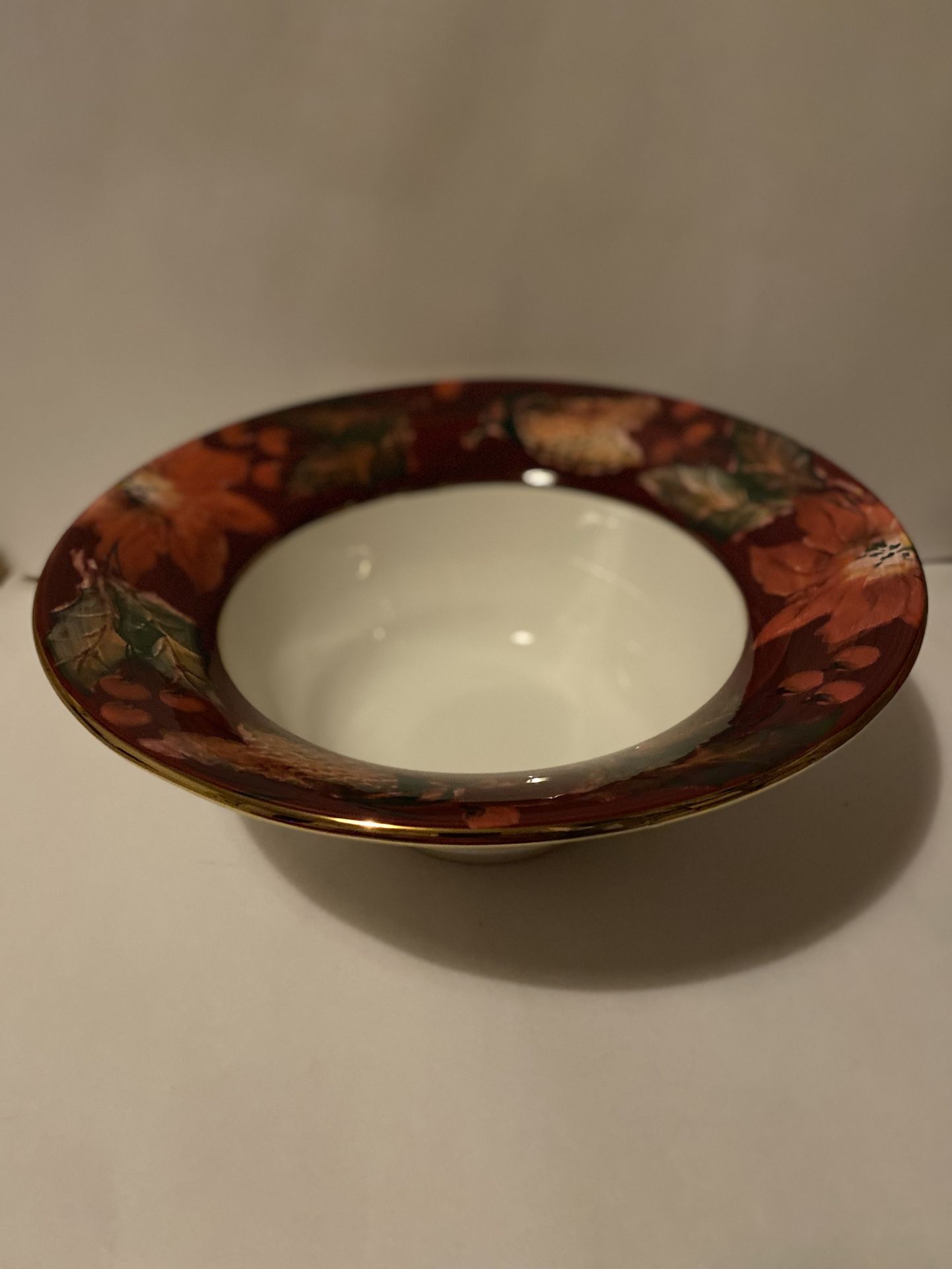 Beautiful Italian Disegno by Varm Extra Large Ceramic Poinsettia Christmas/holiday Bowl 