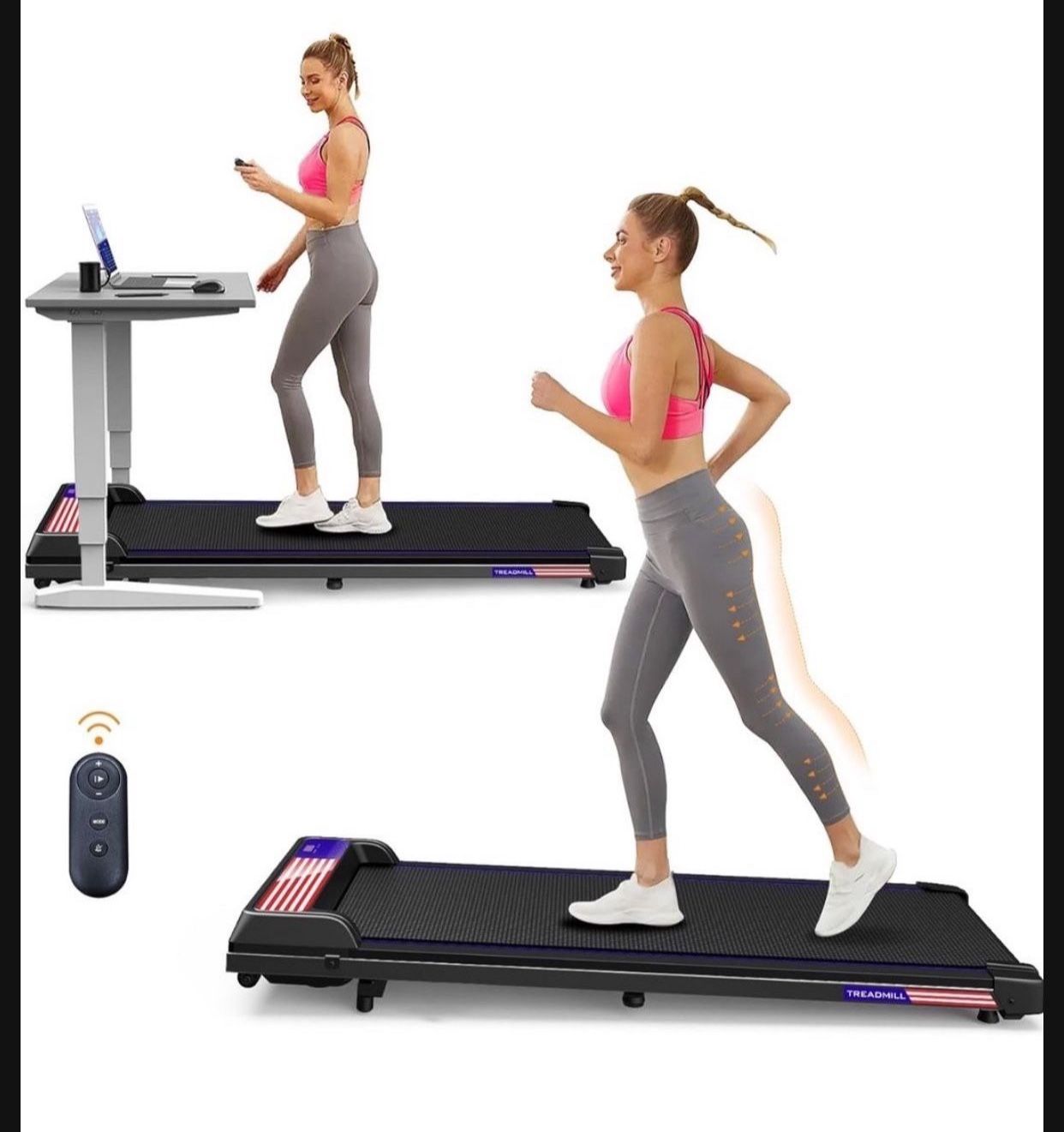 Walking Pad Under Desk Treadmill with Incline for Home and Office