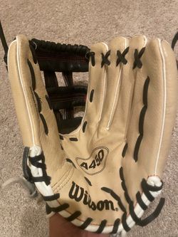 Mizuno 11.5 in baseball glove and Wilson A450 12 in