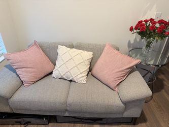 Gray Fabric Loveseat Sofa
