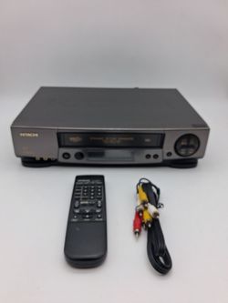 Hitachi VCR with  remote and cable. Works  fine.