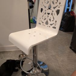 White Bar Stool Chair Art Decorative Fancy Designer Chairs