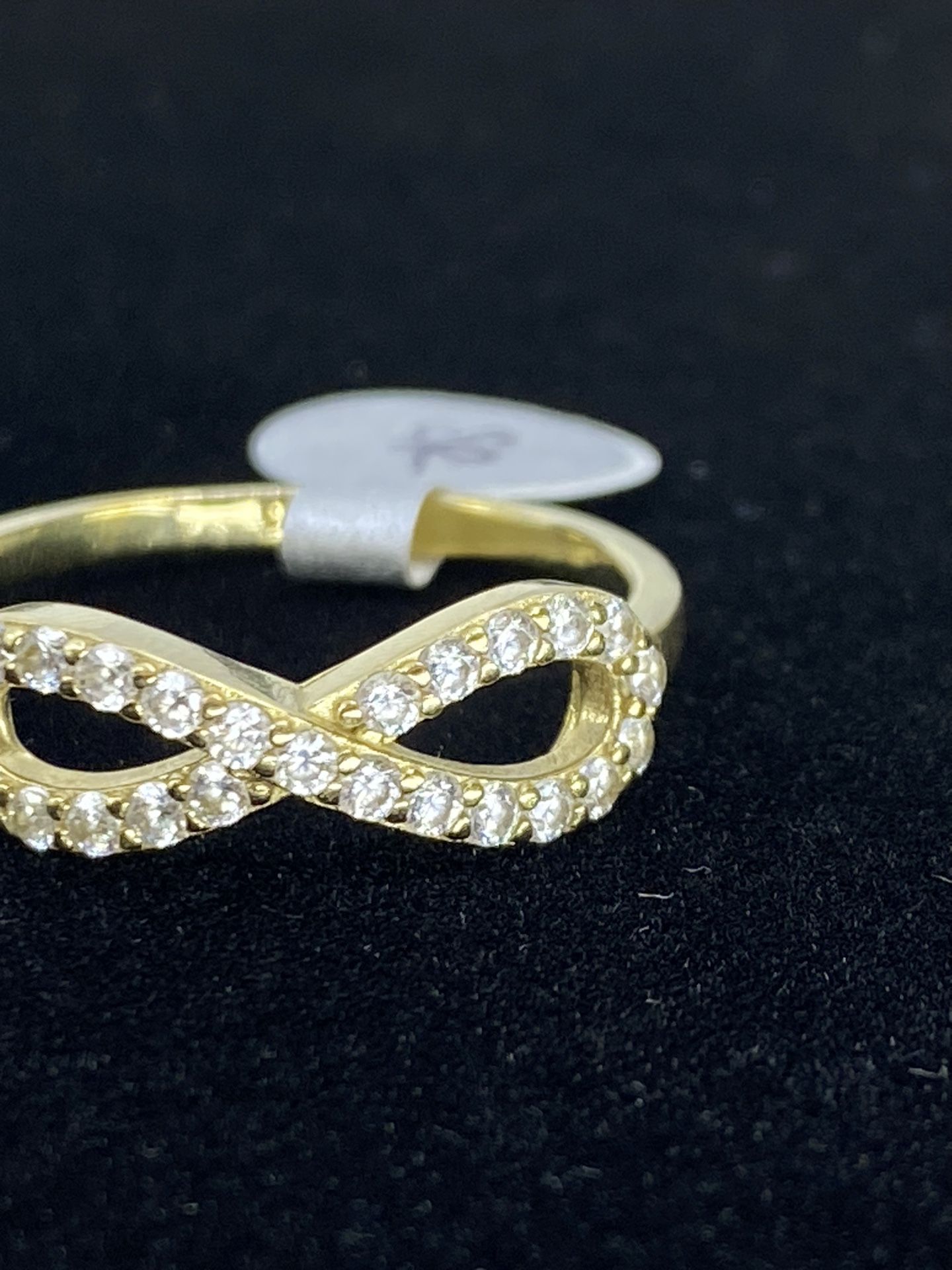 $350 Yellow Gold W Zirconia Infinity Sign Ring